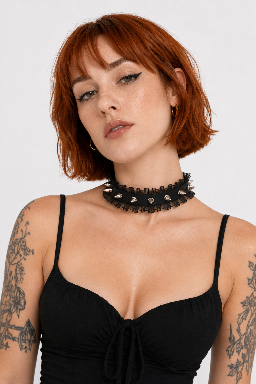Leather Lace Choker black