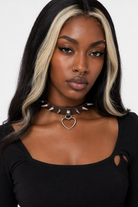Furious Heart Choker in Black coffee