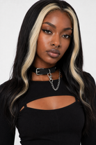 Gothic Punk Leather Choker Black