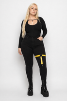 Gothic Leather Leg Garter yellow