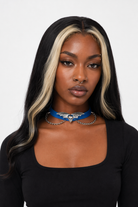 "Skull Bat Choker: Multi-Colored Option" Blue