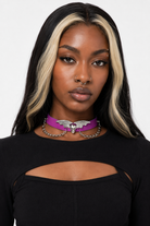"Skull Bat Choker: Multi-Colored Option" Purple