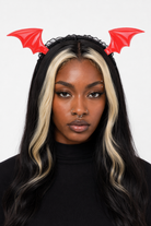 Winged Lace Headband Red