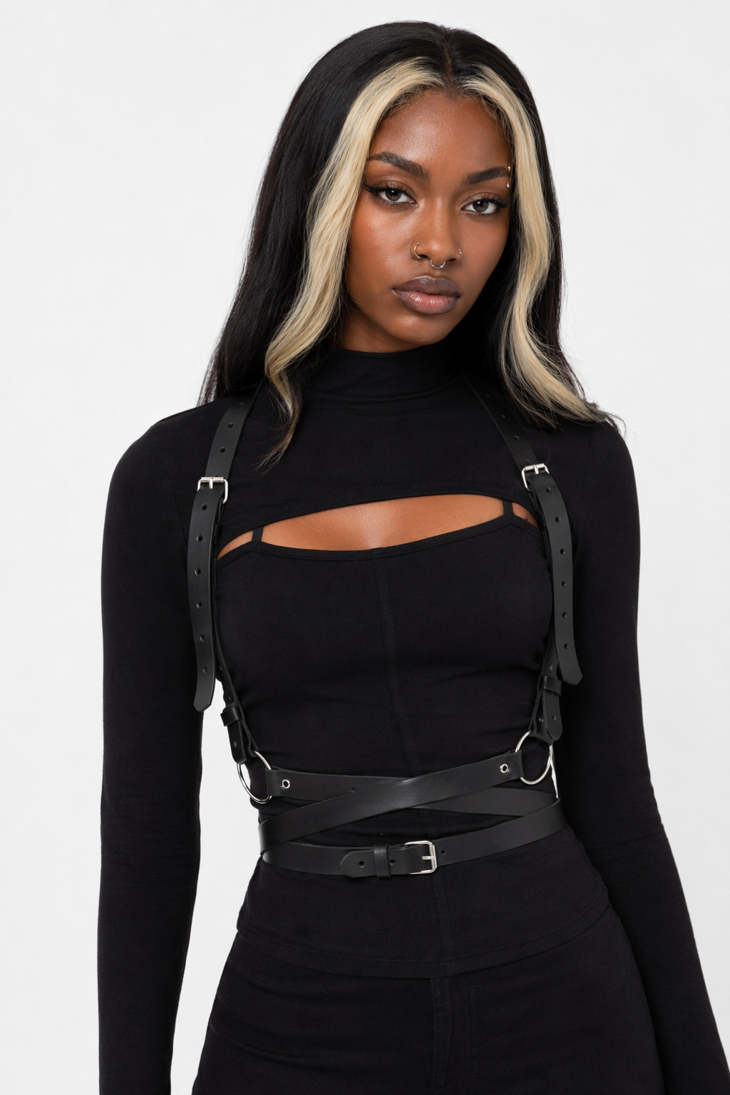 Black Faux Leather Harness Default Title