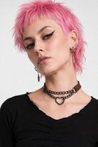 Black Goth Heart Choker - 16 Colors Coffee