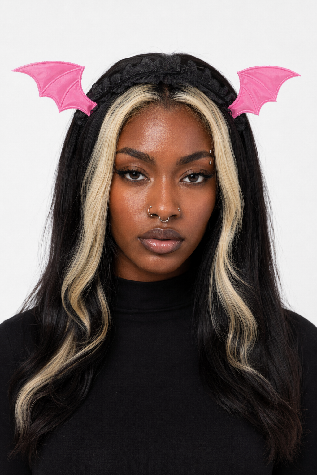 Winged Lace Headband Pink