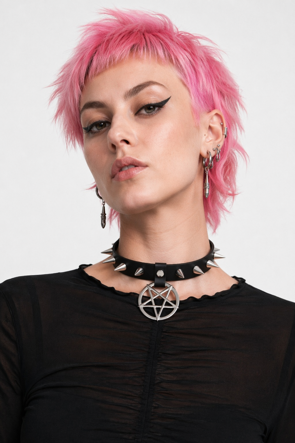 Alt Gothic Spike Choker - Darkest Depths black