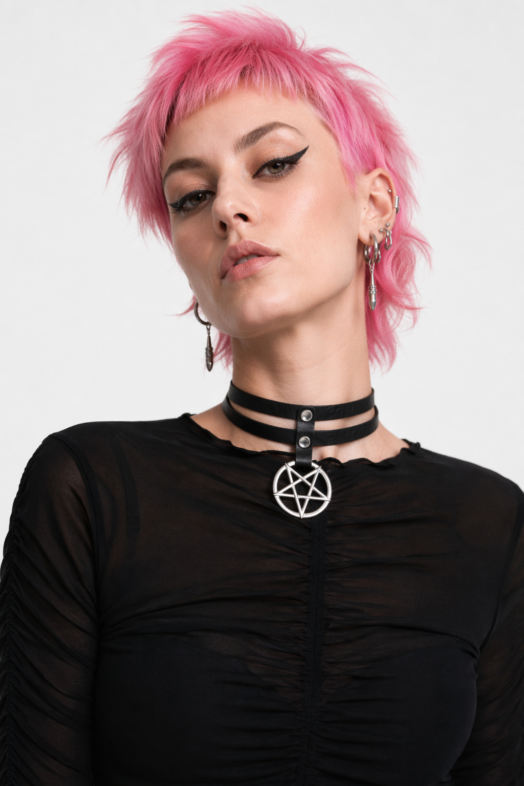 Gothic Pentagram Choker Default Title