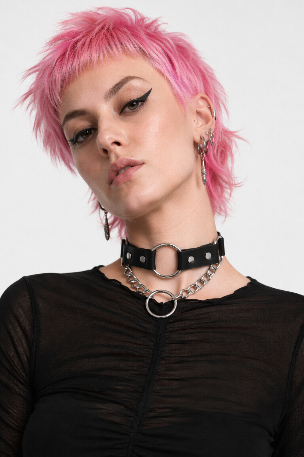 Black Faux Leather Choker Default Title