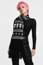 Skull Fringe Winter Scarf Default Title