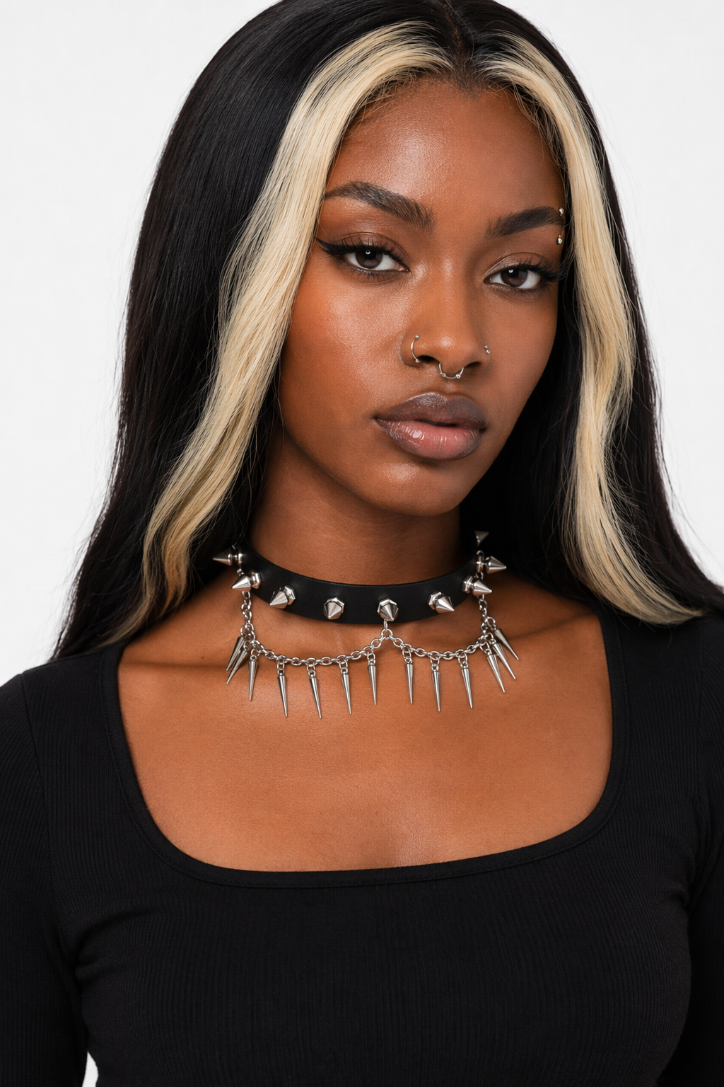 Spiked Chain Choker black