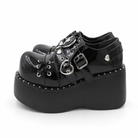 Black Gothic Platform Buckle Shoes black light1