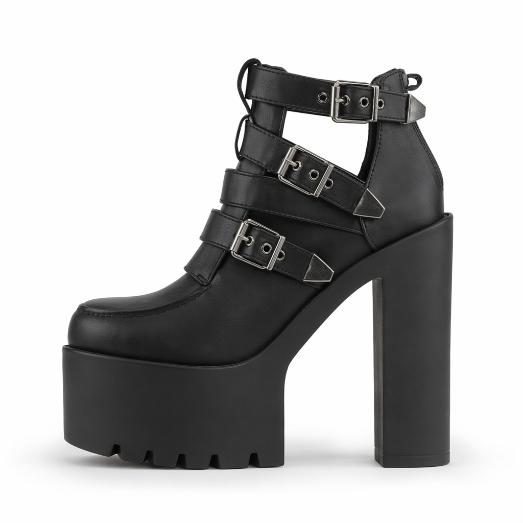 Hellraiser' Black Alt High Heel Boots BLACK