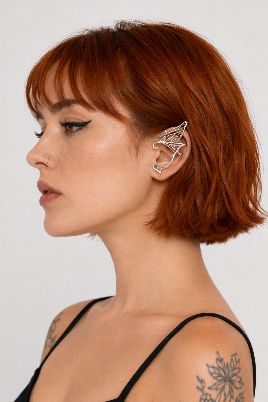 Elf Earrings in Dark Theme Style 9 Silver
