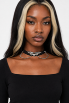 "Skull Bat Choker: Multi-Colored Option" Black