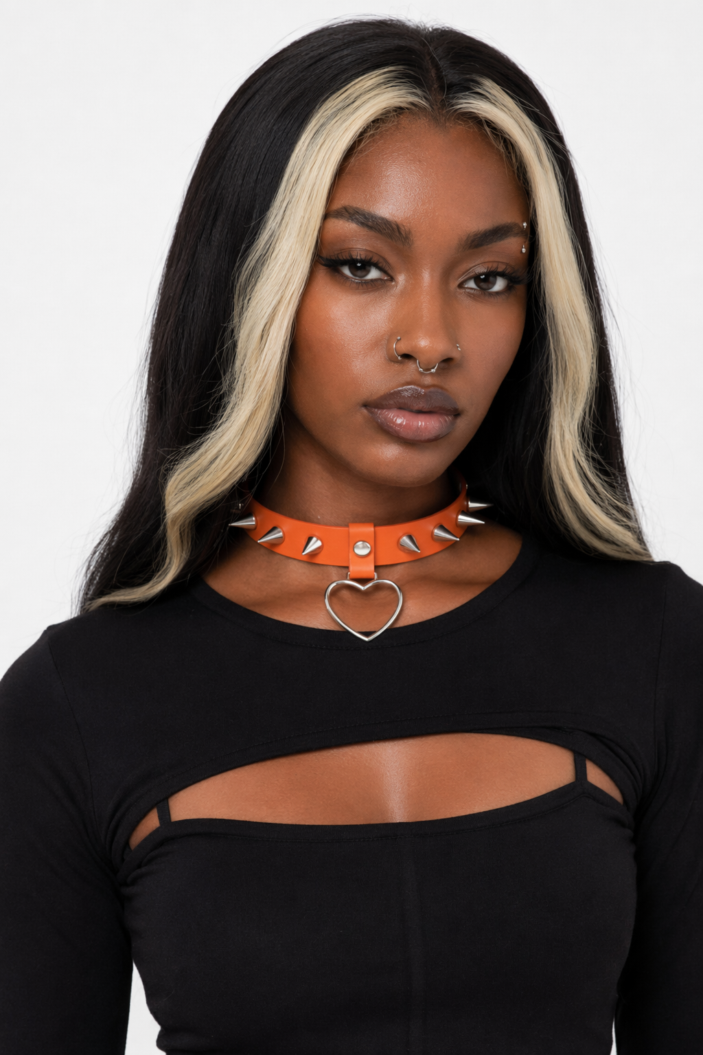 Furious Heart Choker in Black orange