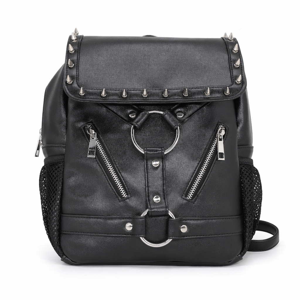 Black Red Gothic Rivet Backpack Default