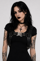 Metal Buckle Belt Harness Black