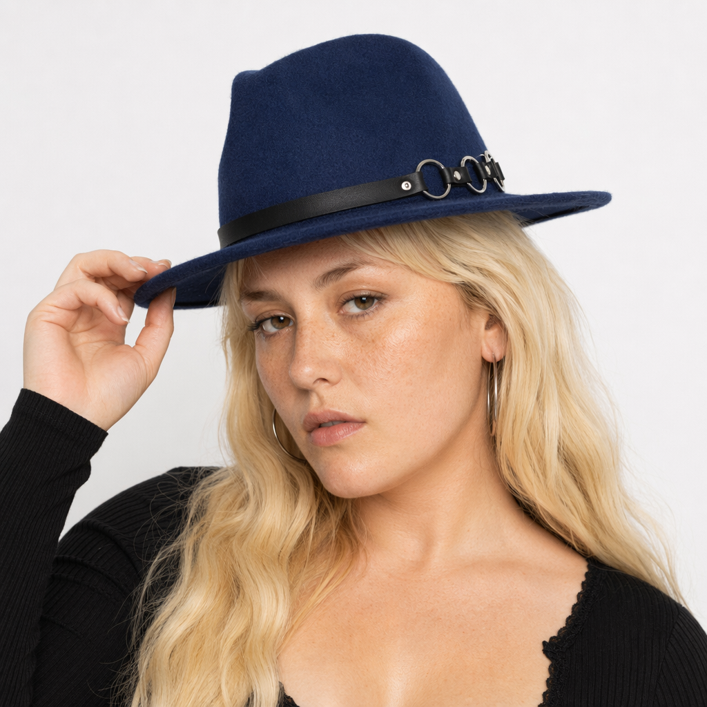 Triple O O-Ring Fedora navy blue