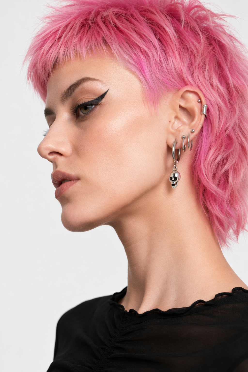 Sterling Silver Skull Earrings Default Title