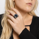 Red/Blue/Black Gothic Stone Ring 10