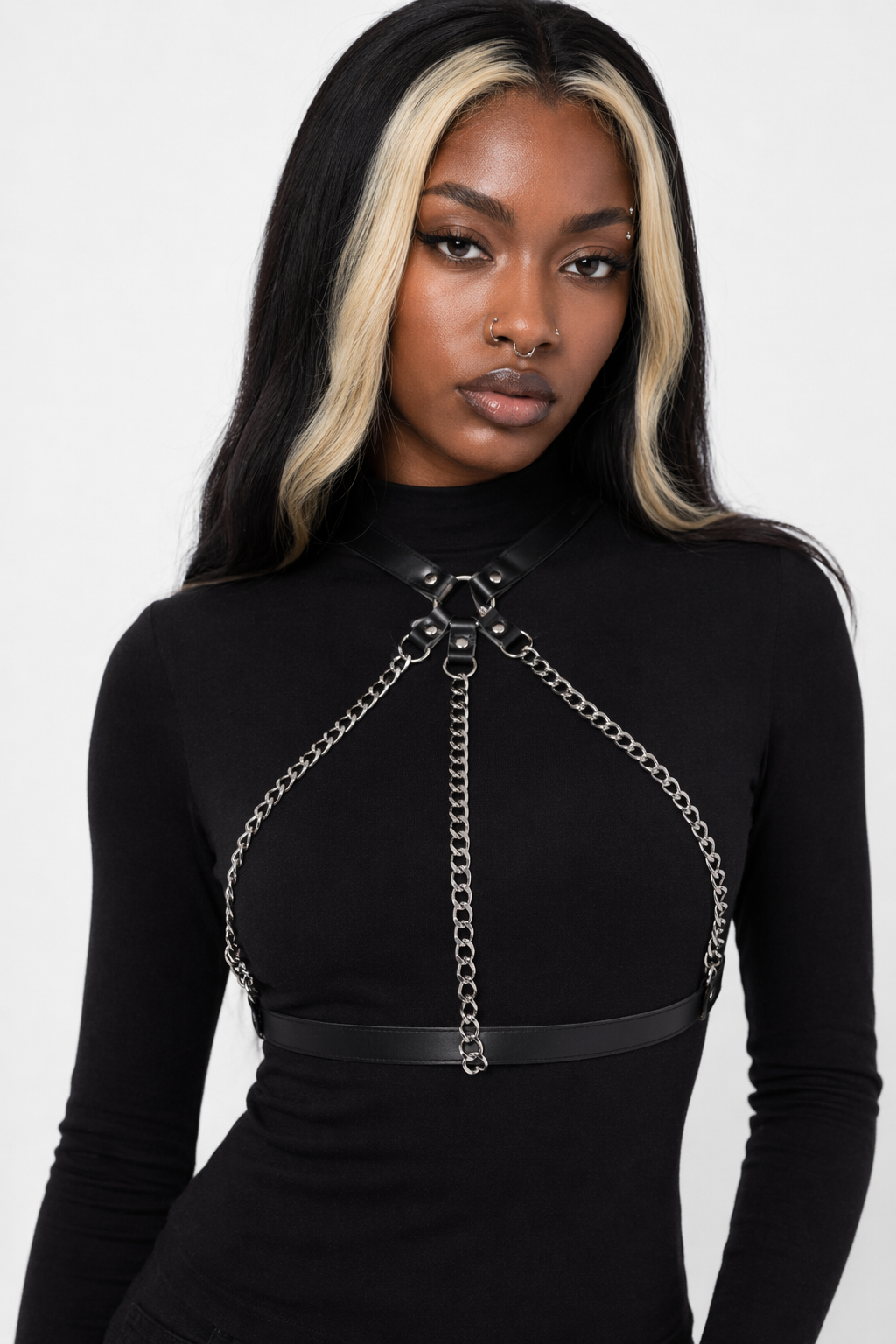 PU Leather Harness Bra Default Title