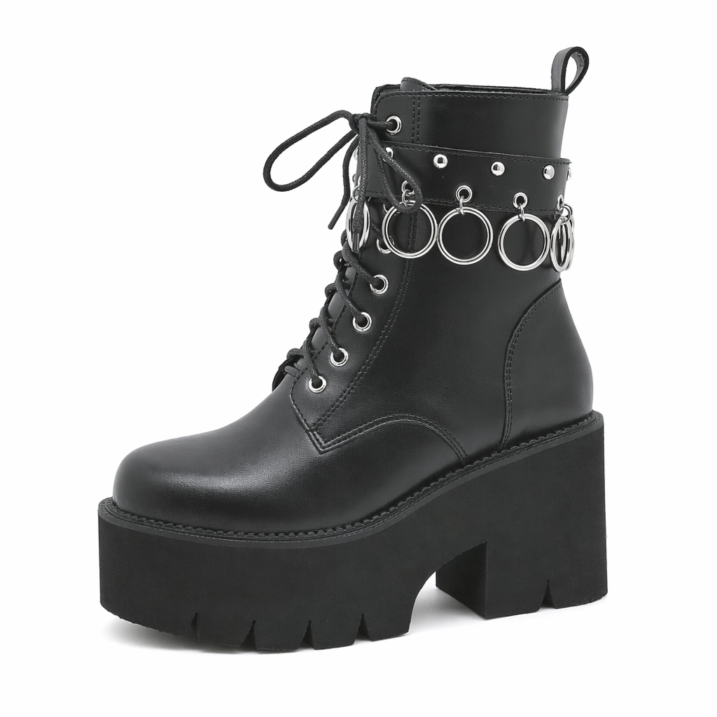 Black Goth Ankle Boots' black