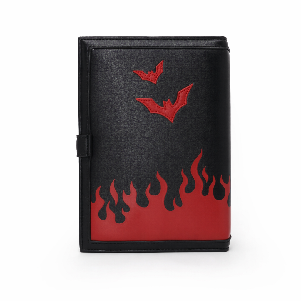 Elegant Skeleton Shoulder Bag Black Bat