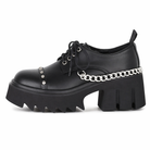 Gothic Chain-Studded Black Shoes. Matte effect