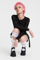 "Heart Knee Socks" white