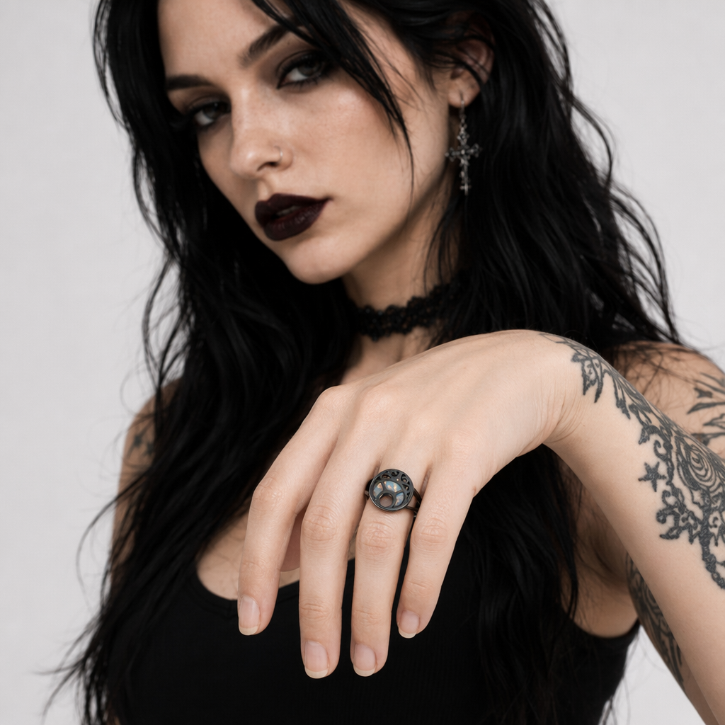 Luna's Opal Black Ring 6