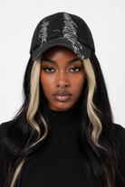 "Ripped Embroidered Black Cap" Default Title