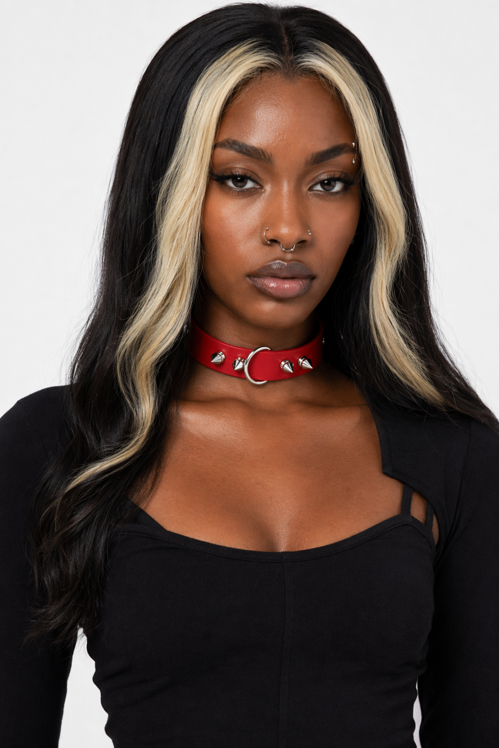 5 Variations of Goth Choker Red thick ring