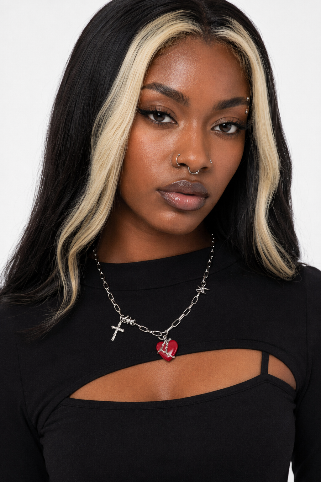 "Cross Necklace: Red Heart Design" Default Title