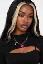 "Cross Necklace: Red Heart Design" Default Title