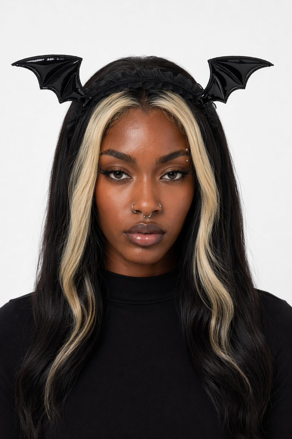 Winged Lace Headband Black