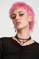 Black Goth Heart Choker - 16 Colors Black