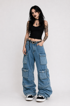 Blue Grunge Baggy Pants 1