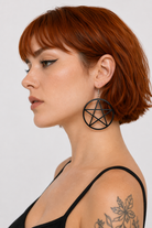 Large Black Pentagram Earrings Default Title