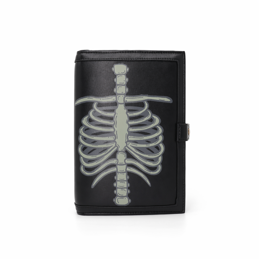 Elegant Skeleton Shoulder Bag Black Skeleton