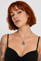 Pentagram Stone Pendant Necklace BP8-003multicolor