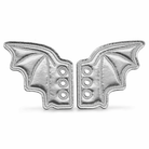 Black Bat Shoe Lace Pair Silver small bats