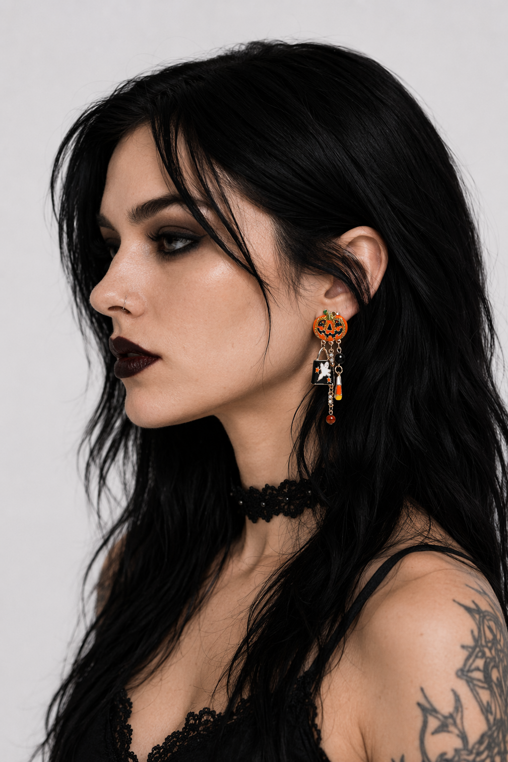 Spooky Pumpkin Tassel Earrings Default Title