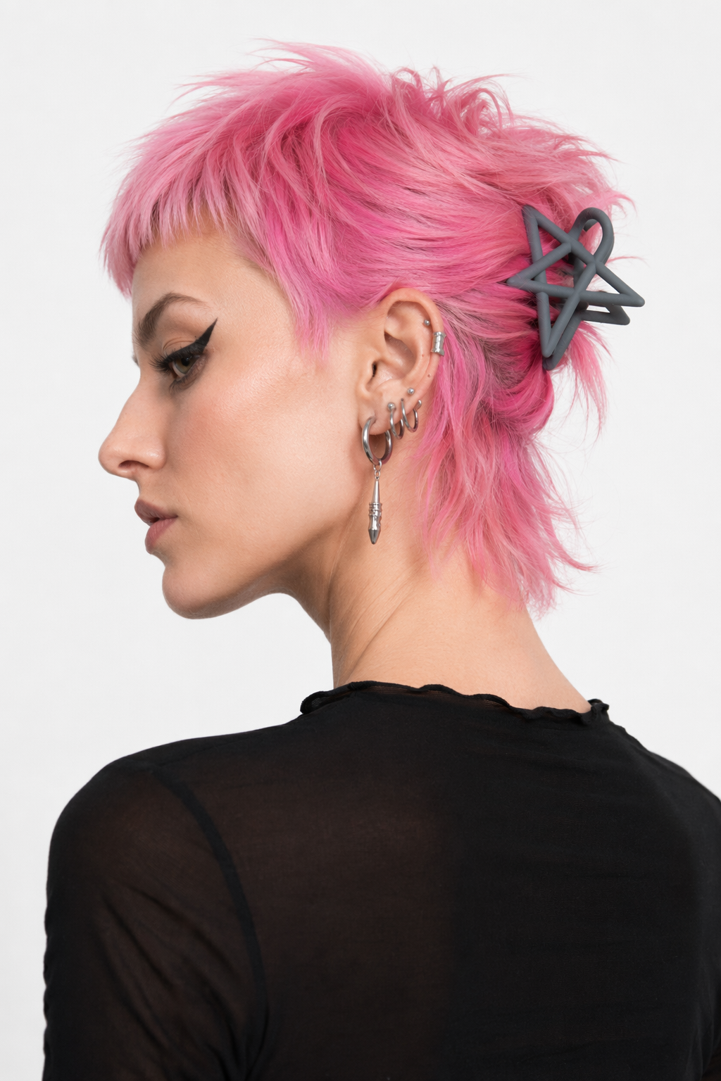Star Resin Hair Clips gray