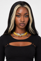 "Skull Bat Choker: Multi-Colored Option" Yellow