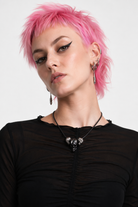 Skull Pendant Necklace Black