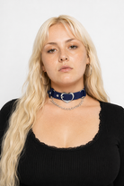Heart Buckle Choker blue