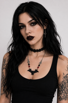 Gothic Bat Necklace Black