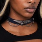 "Skull Bat Choker: Multi-Colored Option" Dark Blue