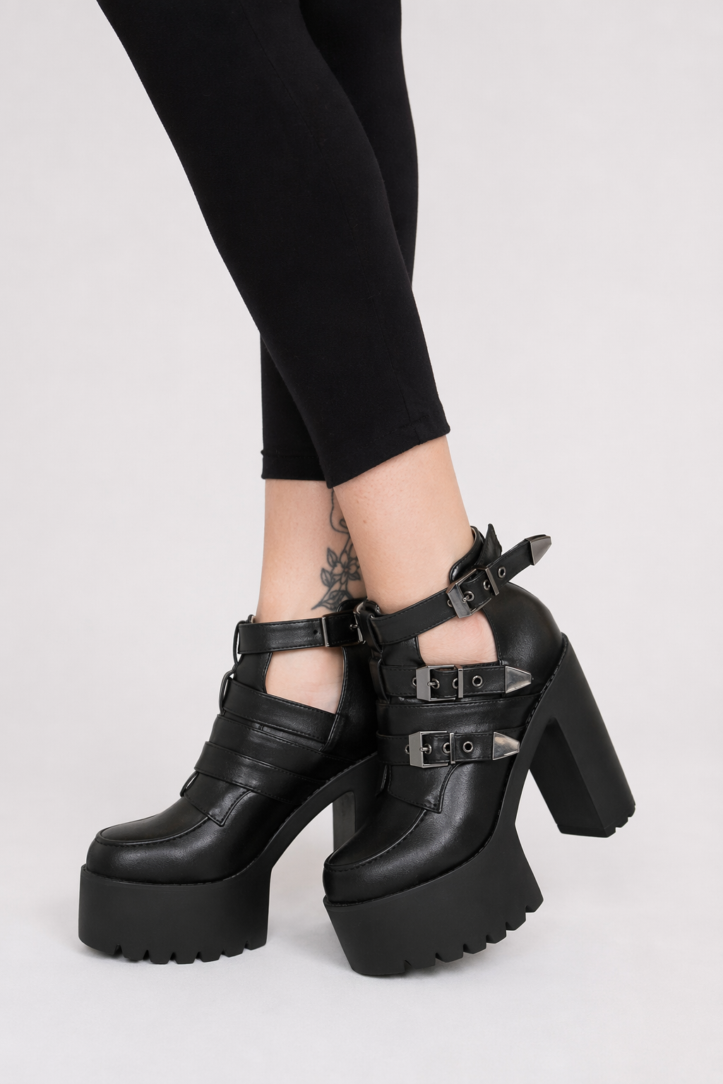 Hellraiser' Black Alt High Heel Boots BLACK